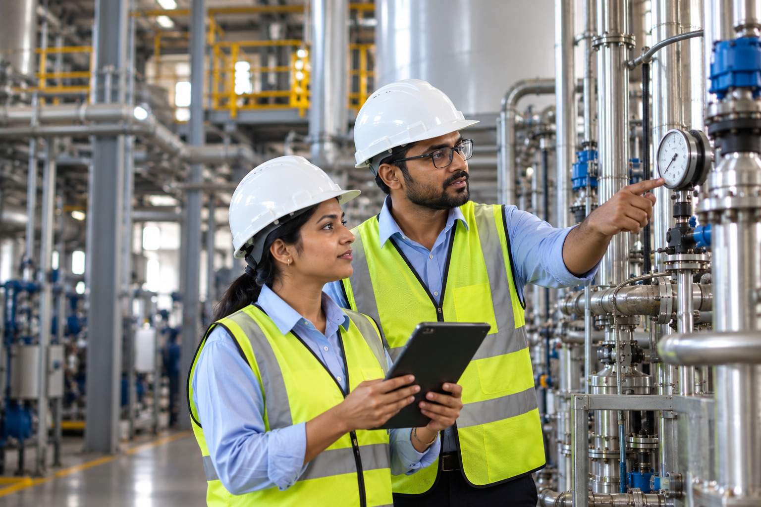 SIPL engineers reviewing plant operations